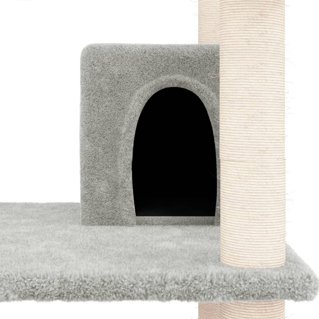 Kattenmeubel met sisal krabpalen 162 cm lichtgrijs Kattenmeubels | Creëer jouw Trendy Thuis | Gratis bezorgd & Retour | Trendy.nl