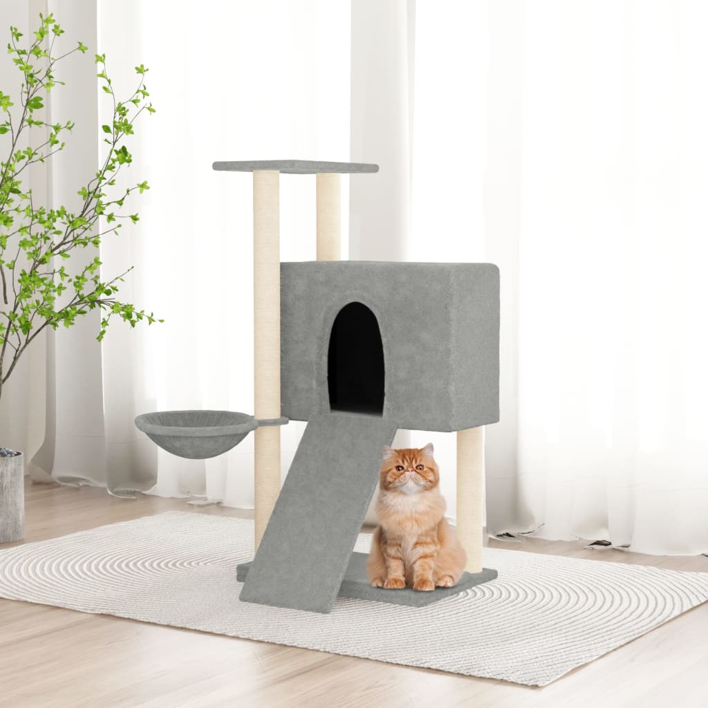 Kattenmeubel met sisal krabpalen 96 cm lichtgrijs Kattenmeubels | Creëer jouw Trendy Thuis | Gratis bezorgd & Retour | Trendy.nl