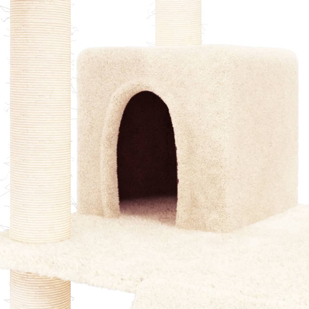 Kattenmeubel met sisal krabpalen 83 cm crèmekleurig Kattenmeubels | Creëer jouw Trendy Thuis | Gratis bezorgd & Retour | Trendy.nl