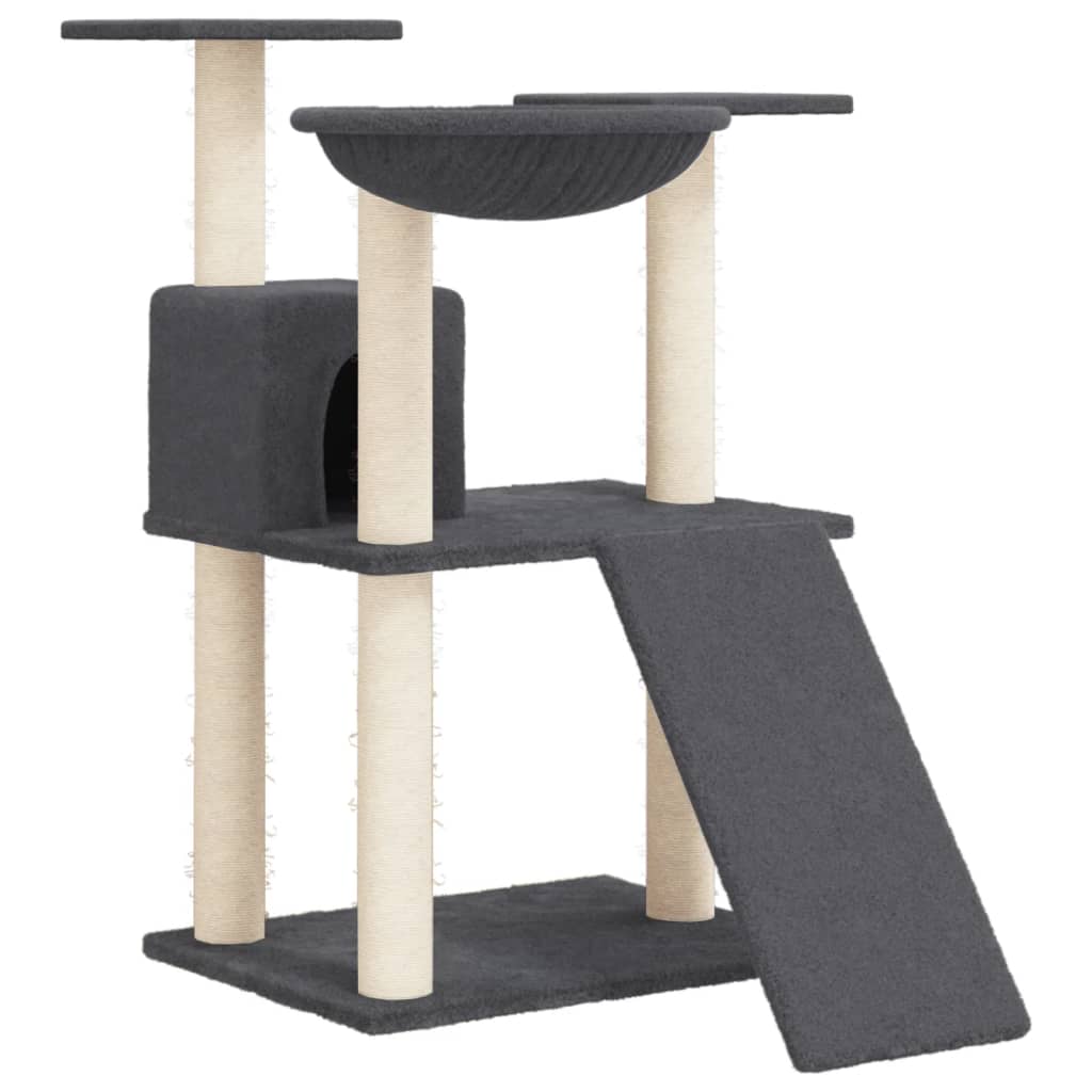 Kattenmeubel met sisal krabpalen 83 cm donkergrijs Kattenmeubels | Creëer jouw Trendy Thuis | Gratis bezorgd & Retour | Trendy.nl