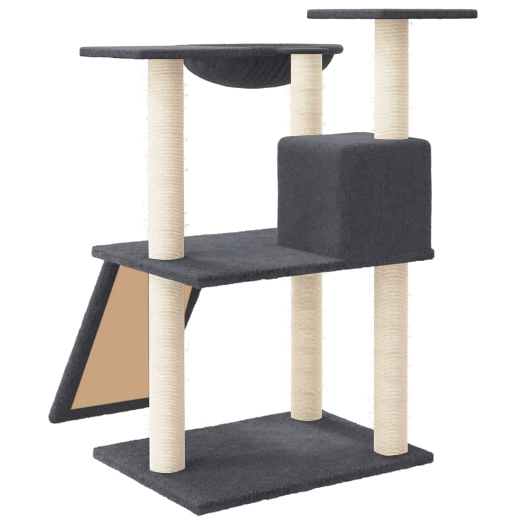 Kattenmeubel met sisal krabpalen 83 cm donkergrijs Kattenmeubels | Creëer jouw Trendy Thuis | Gratis bezorgd & Retour | Trendy.nl