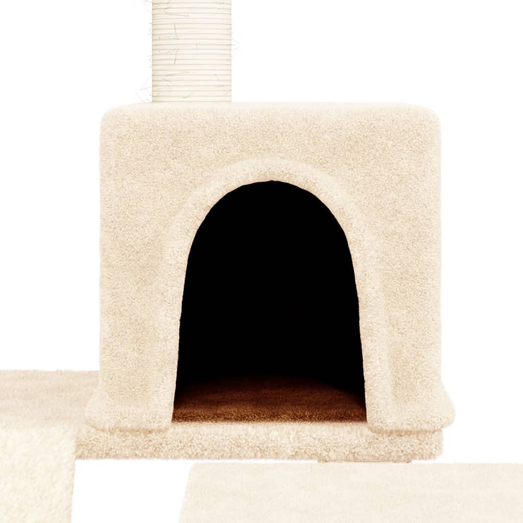 Kattenmeubel met sisal krabpalen 82 cm crèmekleurig Kattenmeubels | Creëer jouw Trendy Thuis | Gratis bezorgd & Retour | Trendy.nl