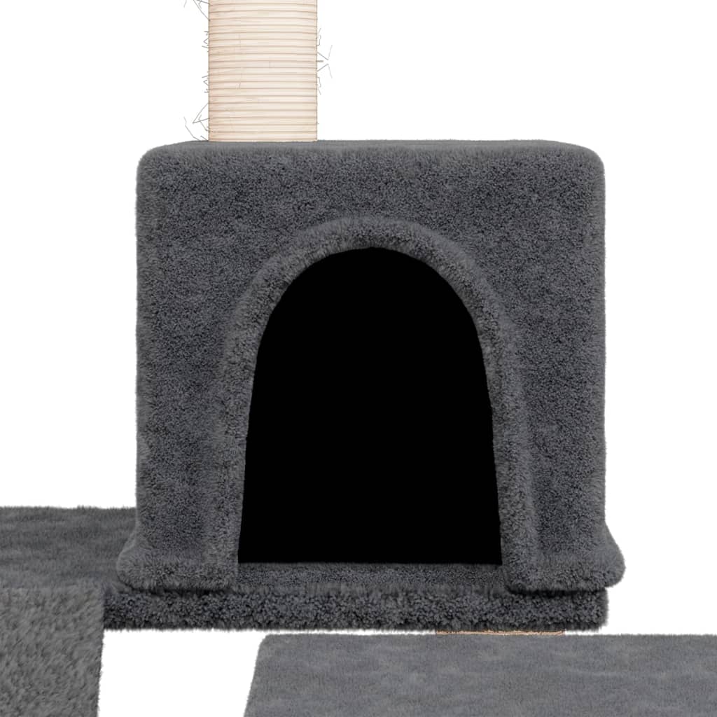 Kattenmeubel met sisal krabpalen 82 cm donkergrijs Kattenmeubels | Creëer jouw Trendy Thuis | Gratis bezorgd & Retour | Trendy.nl