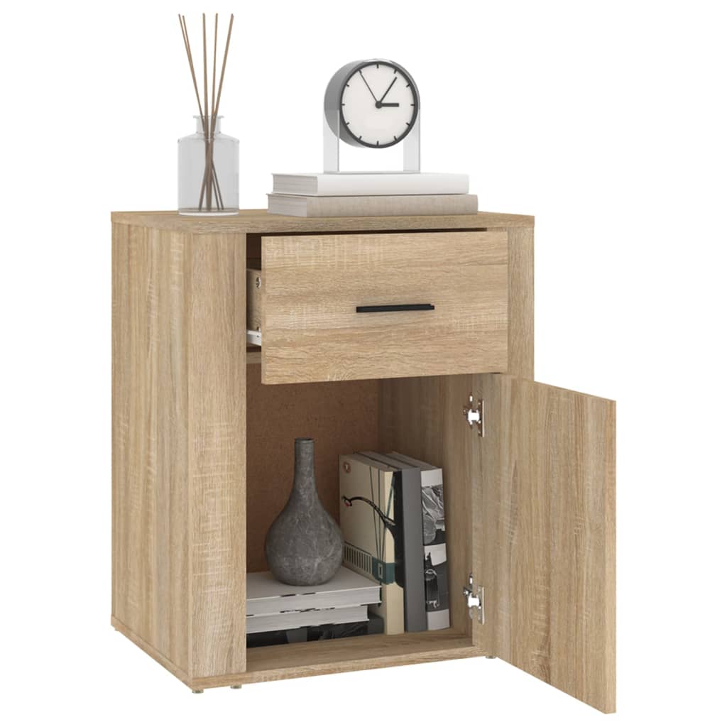 Nachtkastje 50x36x60 cm bewerkt hout sonoma eikenkleurig Nachtkastjes | Creëer jouw Trendy Thuis | Gratis bezorgd & Retour | Trendy.nl