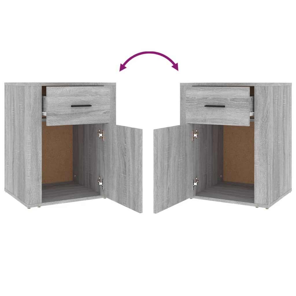 Nachtkastje 50x36x60 cm bewerkt hout grijs sonoma eikenkleurig Nachtkastjes | Creëer jouw Trendy Thuis | Gratis bezorgd & Retour | Trendy.nl