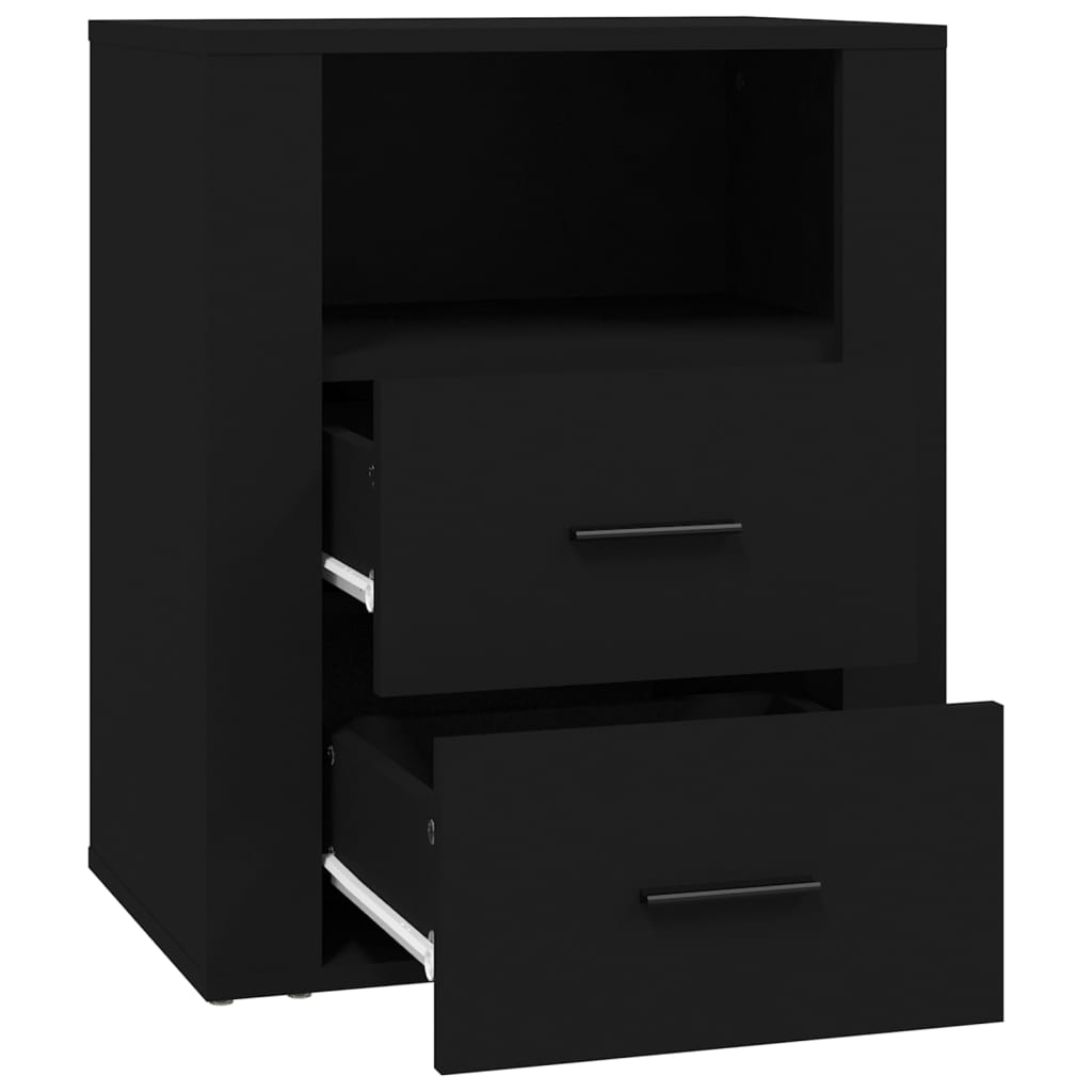 Nachtkastje 50x36x60 cm bewerkt hout zwart Nachtkastjes | Creëer jouw Trendy Thuis | Gratis bezorgd & Retour | Trendy.nl