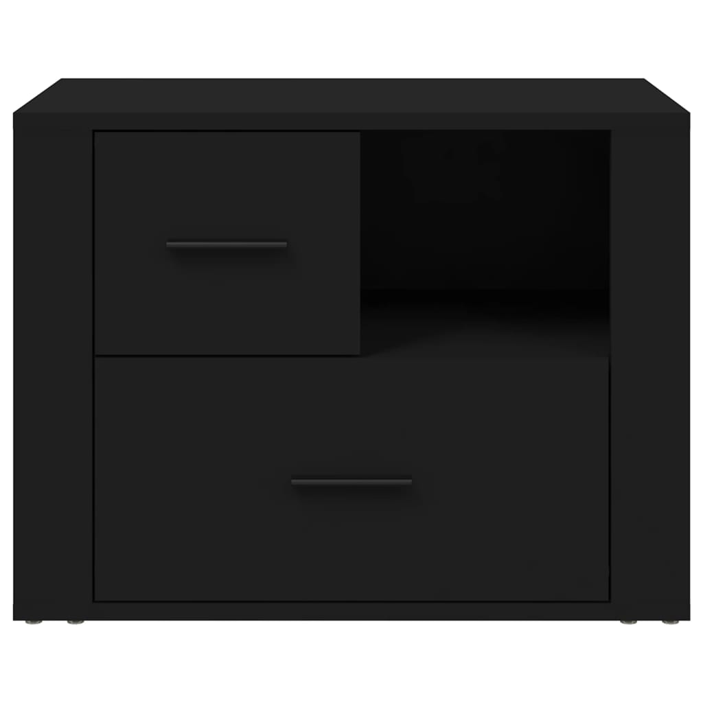 Nachtkastje 60x36x45 cm bewerkt hout zwart Nachtkastjes | Creëer jouw Trendy Thuis | Gratis bezorgd & Retour | Trendy.nl