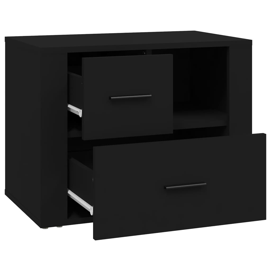 Nachtkastje 60x36x45 cm bewerkt hout zwart Nachtkastjes | Creëer jouw Trendy Thuis | Gratis bezorgd & Retour | Trendy.nl