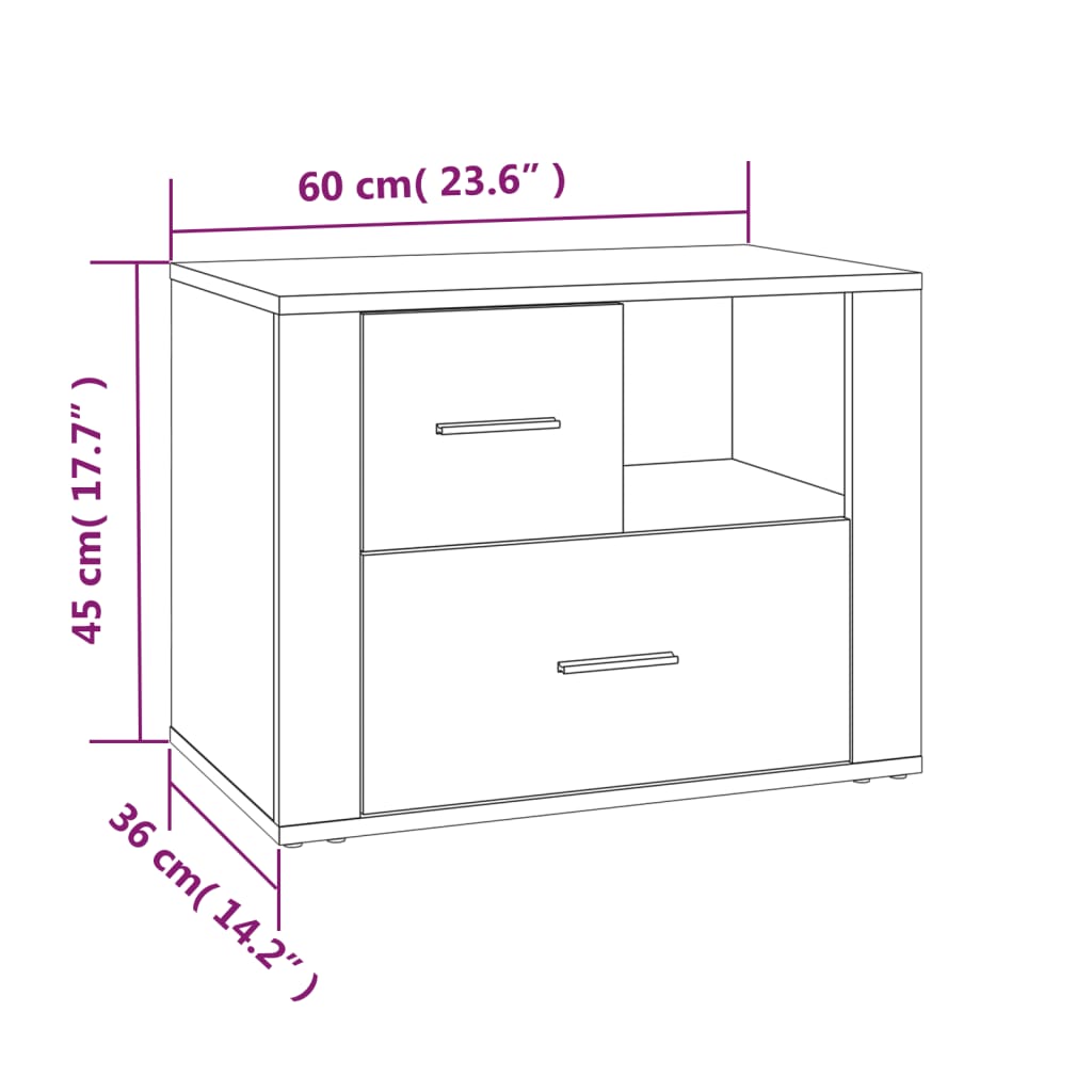 Nachtkastje 60x36x45 cm bewerkt hout zwart Nachtkastjes | Creëer jouw Trendy Thuis | Gratis bezorgd & Retour | Trendy.nl