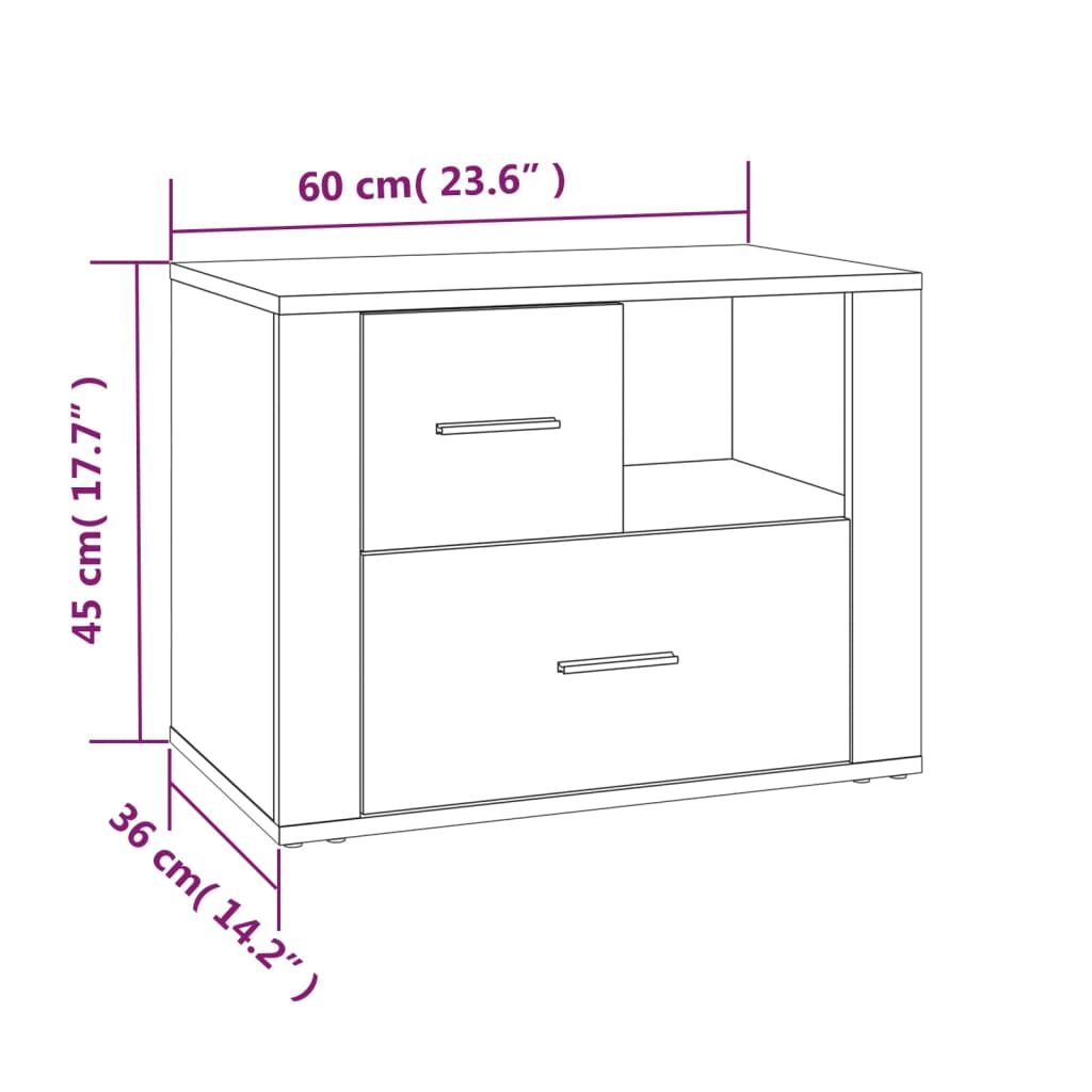 Nachtkastje 60x36x45 cm bewerkt hout gerookt eikenkleurig Nachtkastjes | Creëer jouw Trendy Thuis | Gratis bezorgd & Retour | Trendy.nl