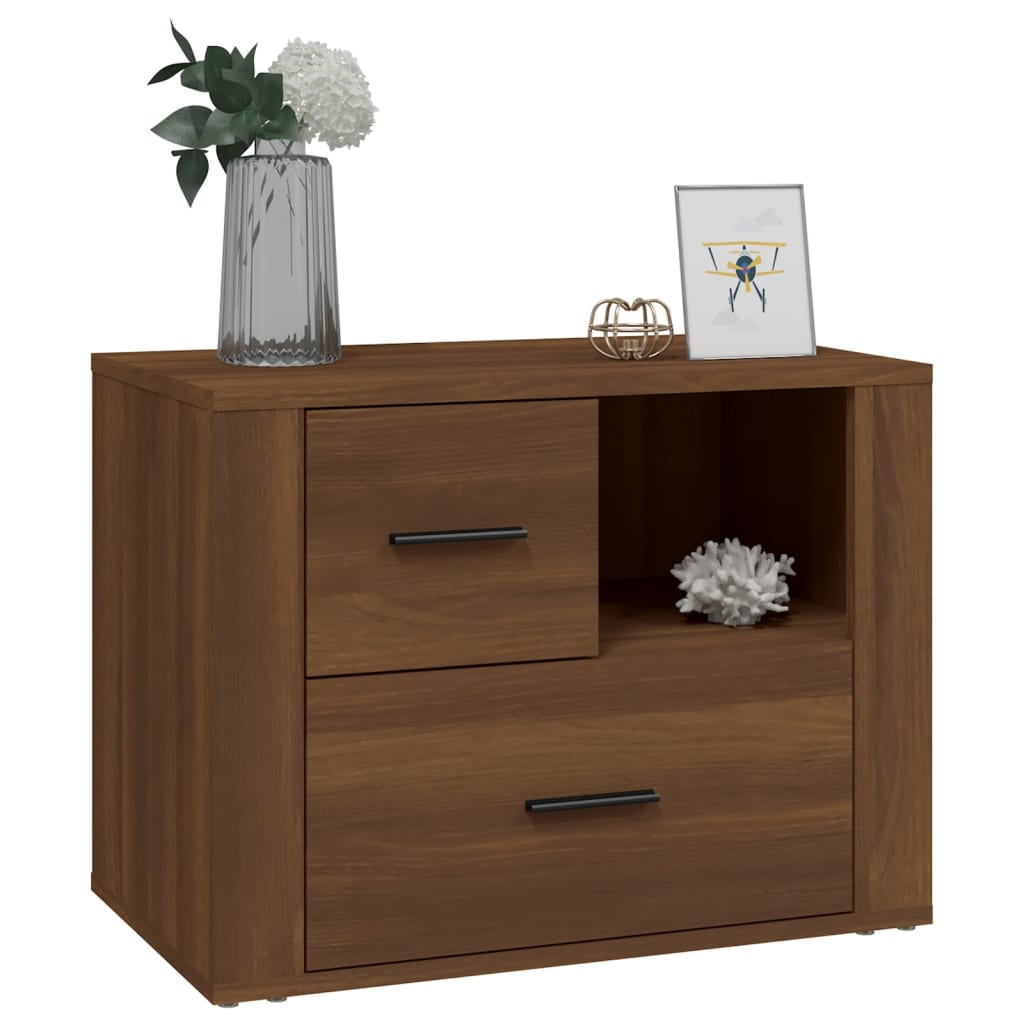 Nachtkastje 60x36x45 cm bewerkt hout bruin eikenkleur Nachtkastjes | Creëer jouw Trendy Thuis | Gratis bezorgd & Retour | Trendy.nl