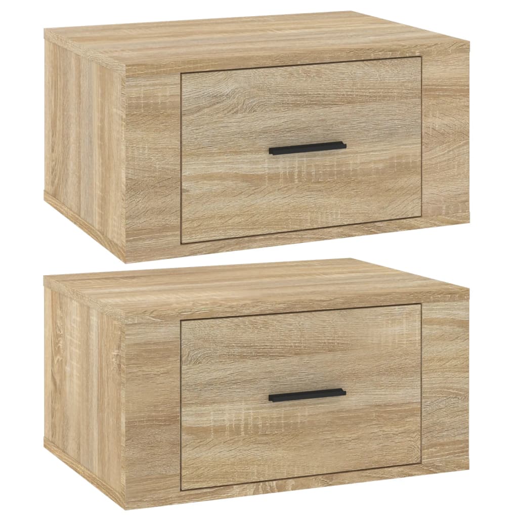 Nachtkastjes 2 st wandgemonteerd 50x36x25 cm sonoma eikenkleur Nachtkastjes | Creëer jouw Trendy Thuis | Gratis bezorgd & Retour | Trendy.nl