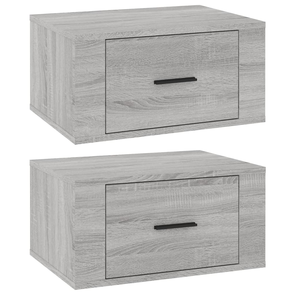 Nachtkastjes 2 st wandgemonteerd 50x36x25 cm grijs sonoma eiken Nachtkastjes | Creëer jouw Trendy Thuis | Gratis bezorgd & Retour | Trendy.nl