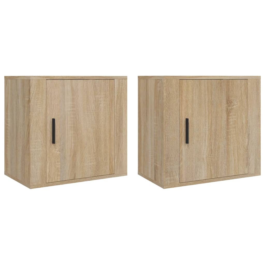 Nachtkastjes 2 st wandgemonteerd 50x30x47 cm sonoma eikenkleur Nachtkastjes | Creëer jouw Trendy Thuis | Gratis bezorgd & Retour | Trendy.nl