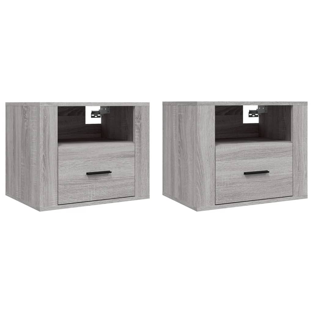 Nachtkastjes 2 st wandgemonteerd 50x36x40 cm grijs sonoma eiken Nachtkastjes | Creëer jouw Trendy Thuis | Gratis bezorgd & Retour | Trendy.nl