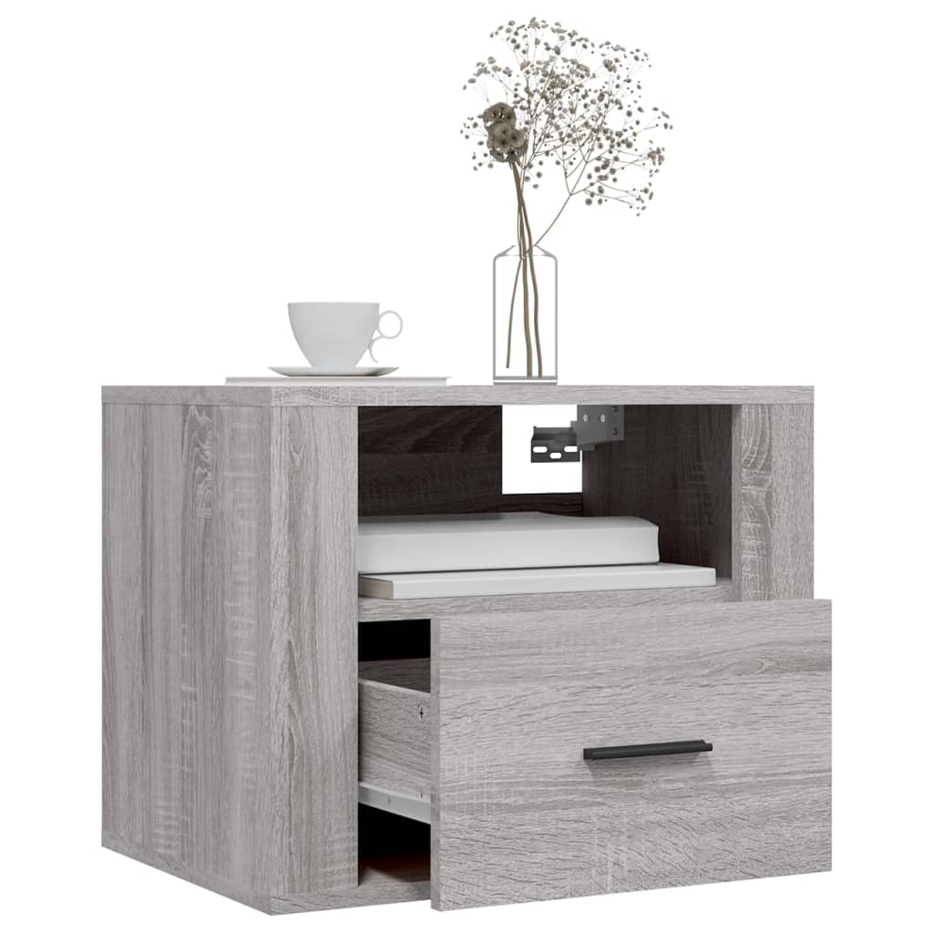 Nachtkastjes 2 st wandgemonteerd 50x36x40 cm grijs sonoma eiken Nachtkastjes | Creëer jouw Trendy Thuis | Gratis bezorgd & Retour | Trendy.nl