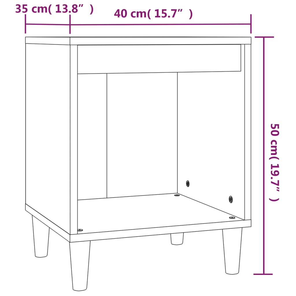 Nachtkastje 40x35x50 cm bewerkt hout wit Nachtkastjes | Creëer jouw Trendy Thuis | Gratis bezorgd & Retour | Trendy.nl