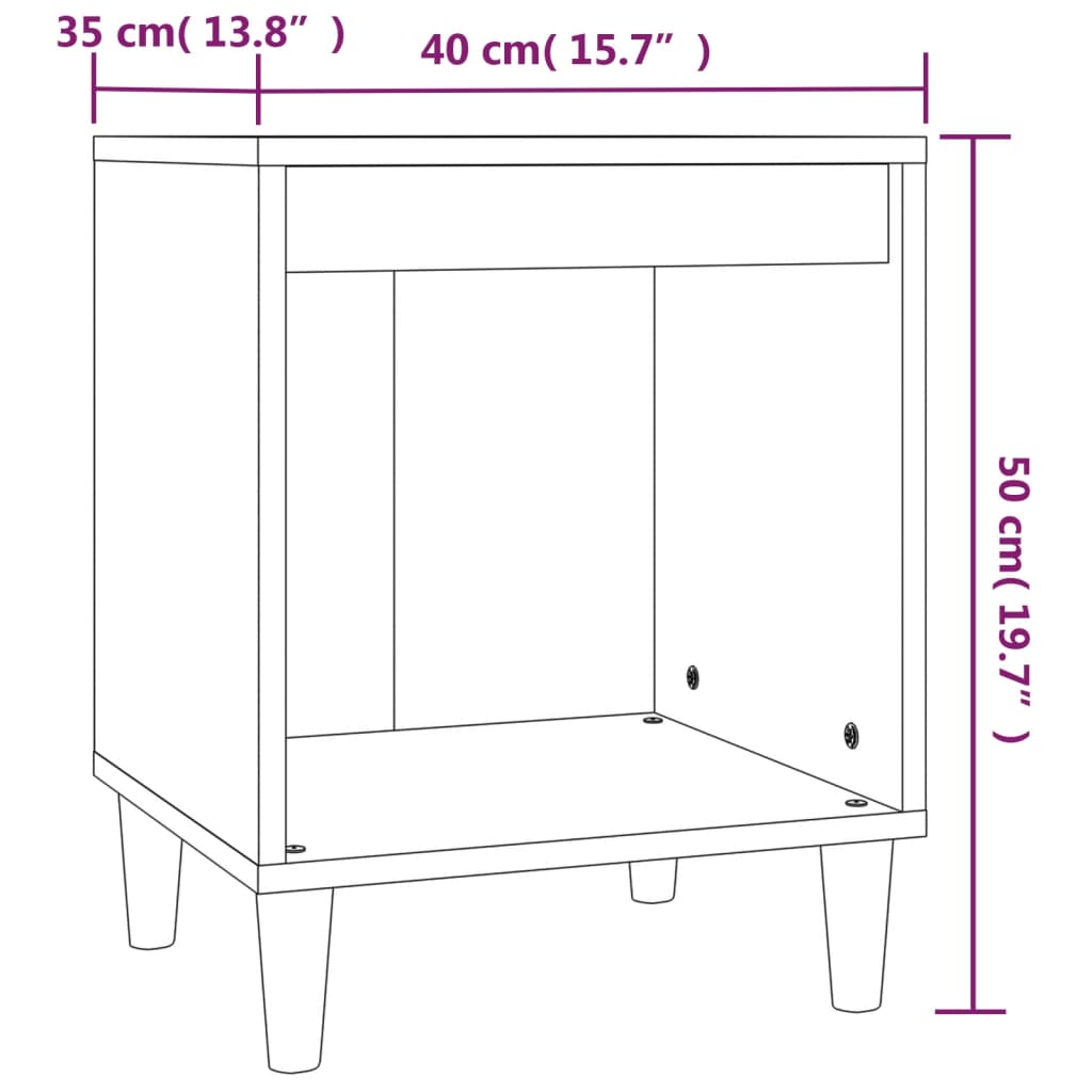 Nachtkastje 40x35x50 cm bewerkt hout zwart Nachtkastjes | Creëer jouw Trendy Thuis | Gratis bezorgd & Retour | Trendy.nl