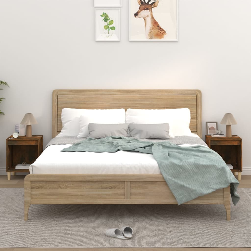 Nachtkastjes 2 st 40x35x50 cm gerookt eikenkleurig Nachtkastjes | Creëer jouw Trendy Thuis | Gratis bezorgd & Retour | Trendy.nl