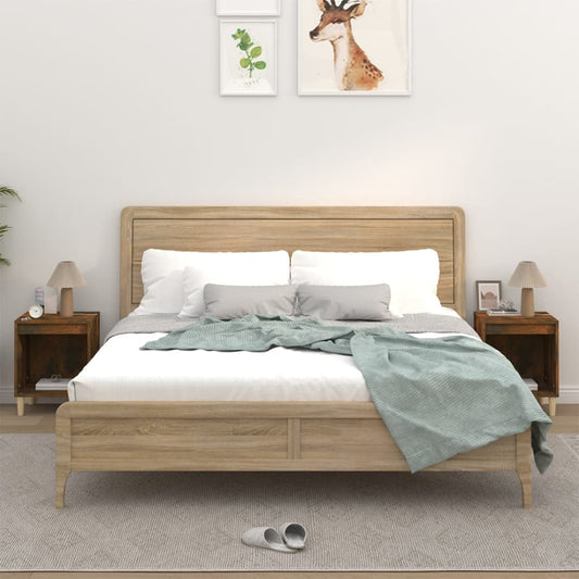 Nachtkastjes 2 st 40x35x50 cm gerookt eikenkleurig Nachtkastjes | Creëer jouw Trendy Thuis | Gratis bezorgd & Retour | Trendy.nl