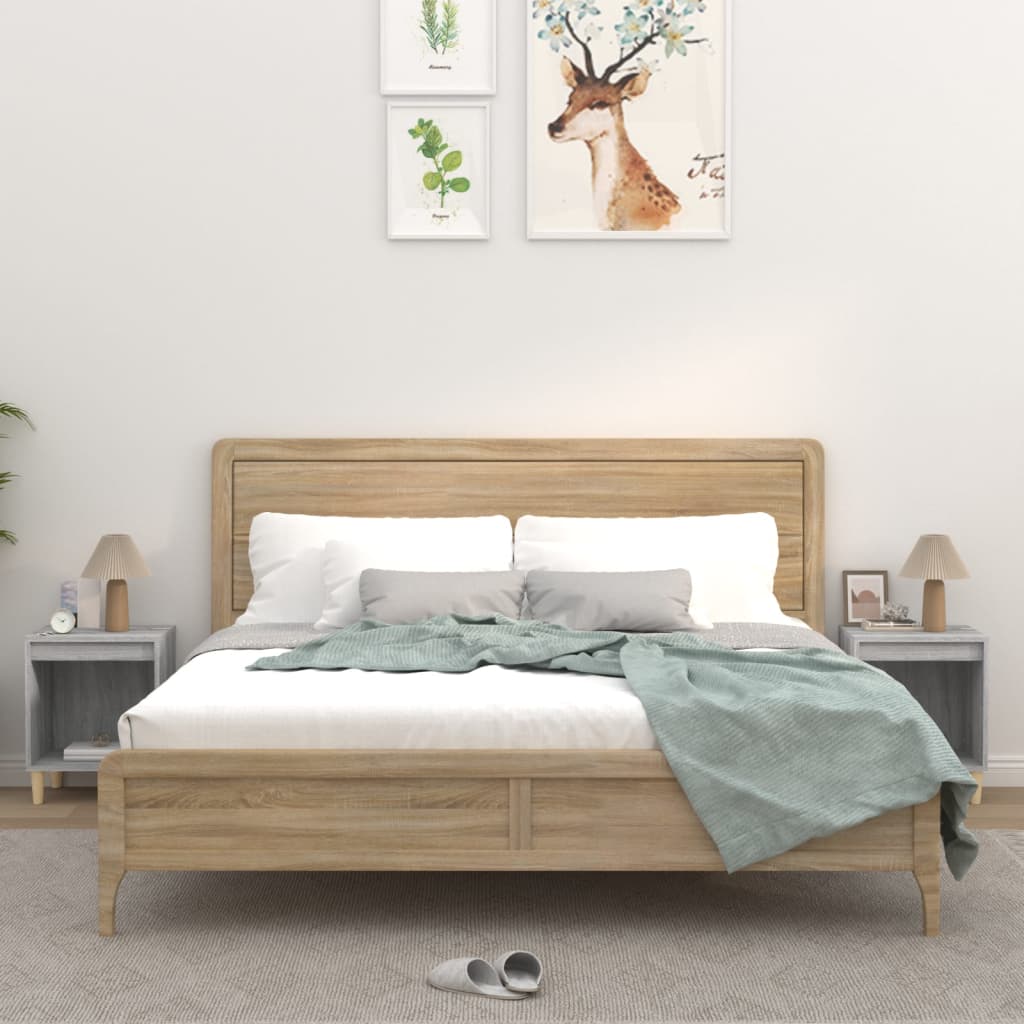 Nachtkastjes 2 st 40x35x50 cm grijs sonoma eikenkleurig Nachtkastjes | Creëer jouw Trendy Thuis | Gratis bezorgd & Retour | Trendy.nl