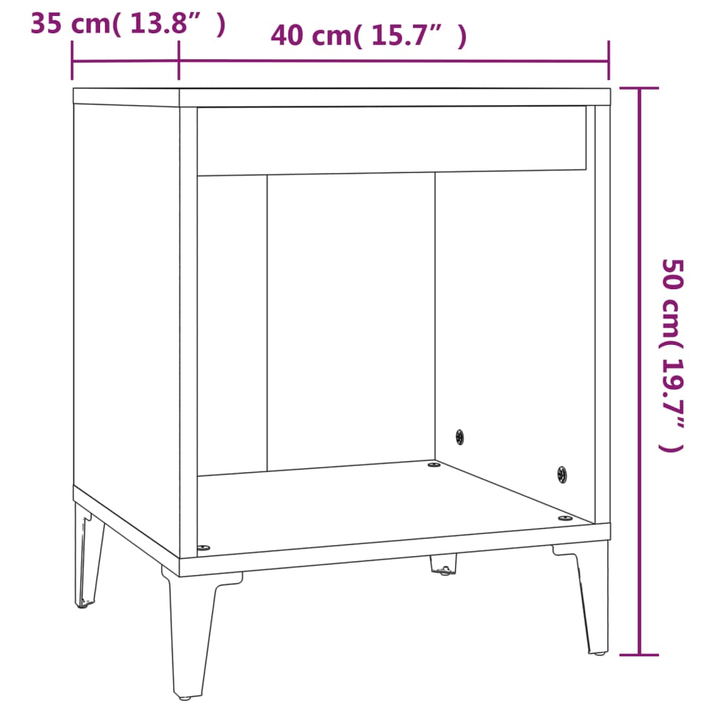 Nachtkastje 40x35x50 cm wit Nachtkastjes | Creëer jouw Trendy Thuis | Gratis bezorgd & Retour | Trendy.nl