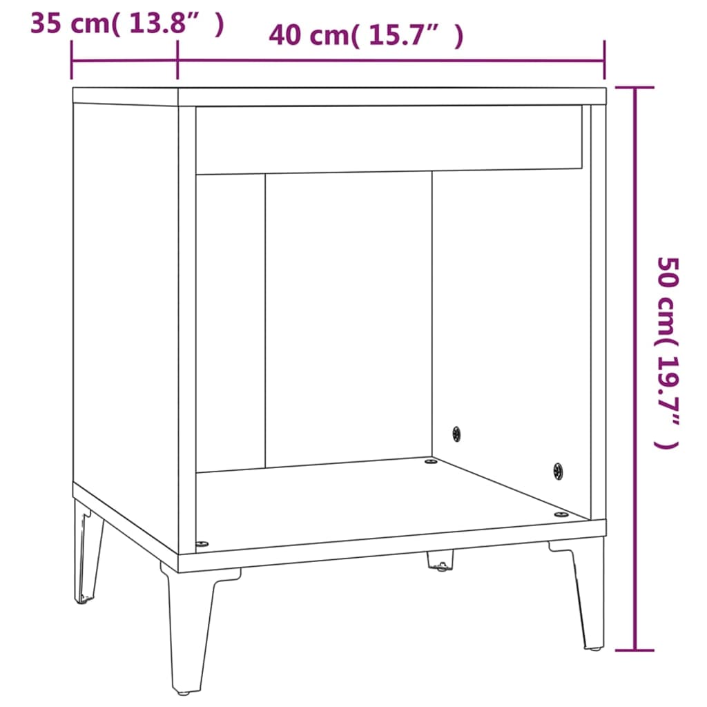 Nachtkastje 40x35x50 cm betongrijs Nachtkastjes | Creëer jouw Trendy Thuis | Gratis bezorgd & Retour | Trendy.nl