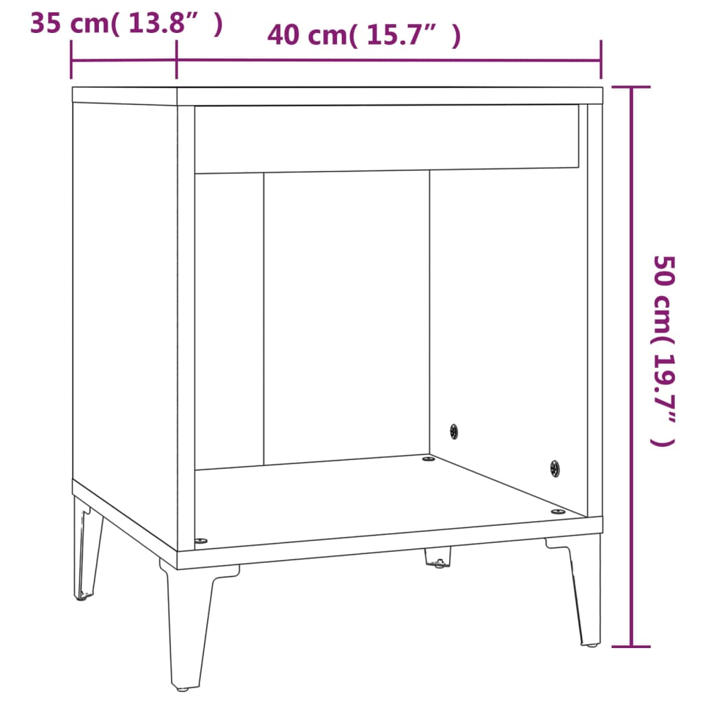 Nachtkastje 40x35x50 cm grijs sonoma eikenkleurig Nachtkastjes | Creëer jouw Trendy Thuis | Gratis bezorgd & Retour | Trendy.nl