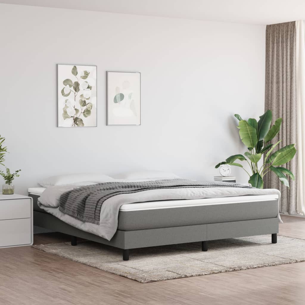 Boxspringframe stof donkergrijs 180x200 cm Bedden & bedframes | Creëer jouw Trendy Thuis | Gratis bezorgd & Retour | Trendy.nl