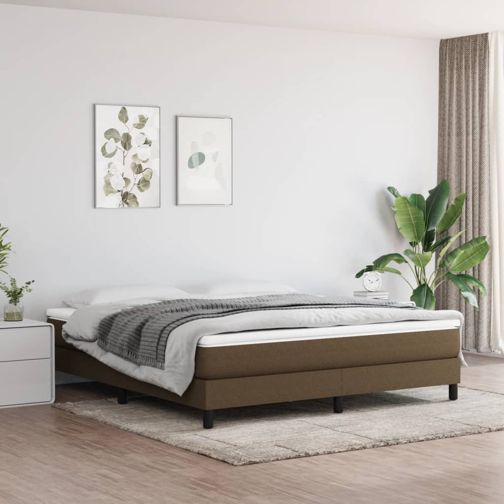 Boxspringframe stof donkerbruin 180x200 cm Bedden & bedframes | Creëer jouw Trendy Thuis | Gratis bezorgd & Retour | Trendy.nl