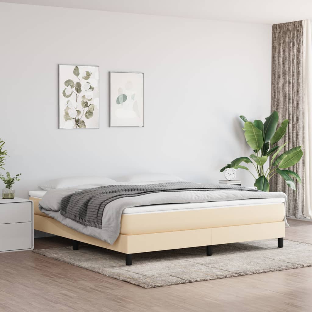 Boxspringframe stof crèmekleurig 180x200 cm Bedden & bedframes | Creëer jouw Trendy Thuis | Gratis bezorgd & Retour | Trendy.nl