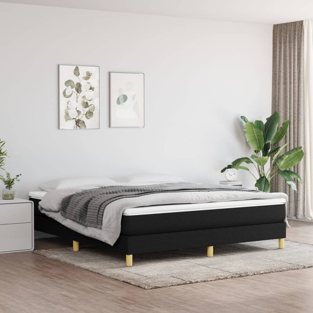 Boxspringframe stof zwart 180x200 cm Bedden & bedframes | Creëer jouw Trendy Thuis | Gratis bezorgd & Retour | Trendy.nl