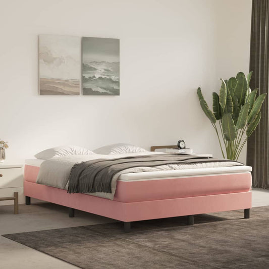 Boxspringframe fluweel roze 140x200 cm Bedden & bedframes | Creëer jouw Trendy Thuis | Gratis bezorgd & Retour | Trendy.nl
