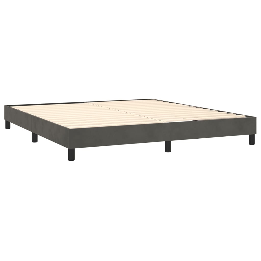 Boxspringframe fluweel donkergrijs 180x200 cm Bedden & bedframes | Creëer jouw Trendy Thuis | Gratis bezorgd & Retour | Trendy.nl