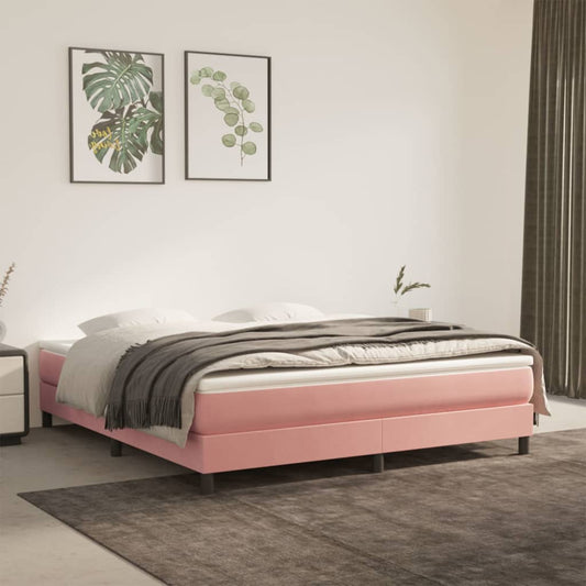 Boxspringframe fluweel roze 180x200 cm Bedden & bedframes | Creëer jouw Trendy Thuis | Gratis bezorgd & Retour | Trendy.nl