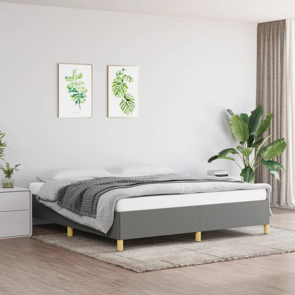 Boxspringframe stof donkergrijs 180x200 cm Bedden & bedframes | Creëer jouw Trendy Thuis | Gratis bezorgd & Retour | Trendy.nl