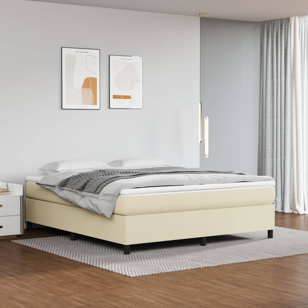 Boxspringframe kunstleer crèmekleurig 180x200 cm Bedden & bedframes | Creëer jouw Trendy Thuis | Gratis bezorgd & Retour | Trendy.nl