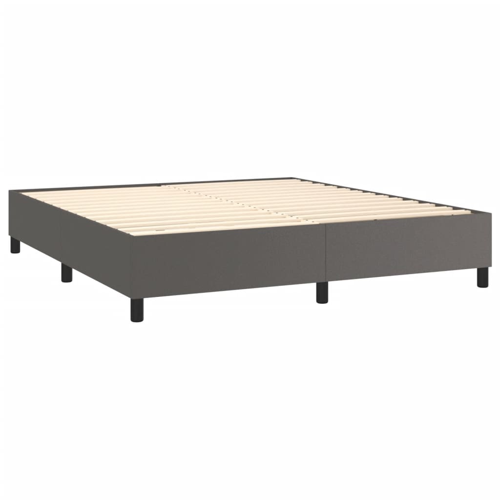 Boxspringframe kunstleer grijs 180x200 cm Bedden & bedframes | Creëer jouw Trendy Thuis | Gratis bezorgd & Retour | Trendy.nl