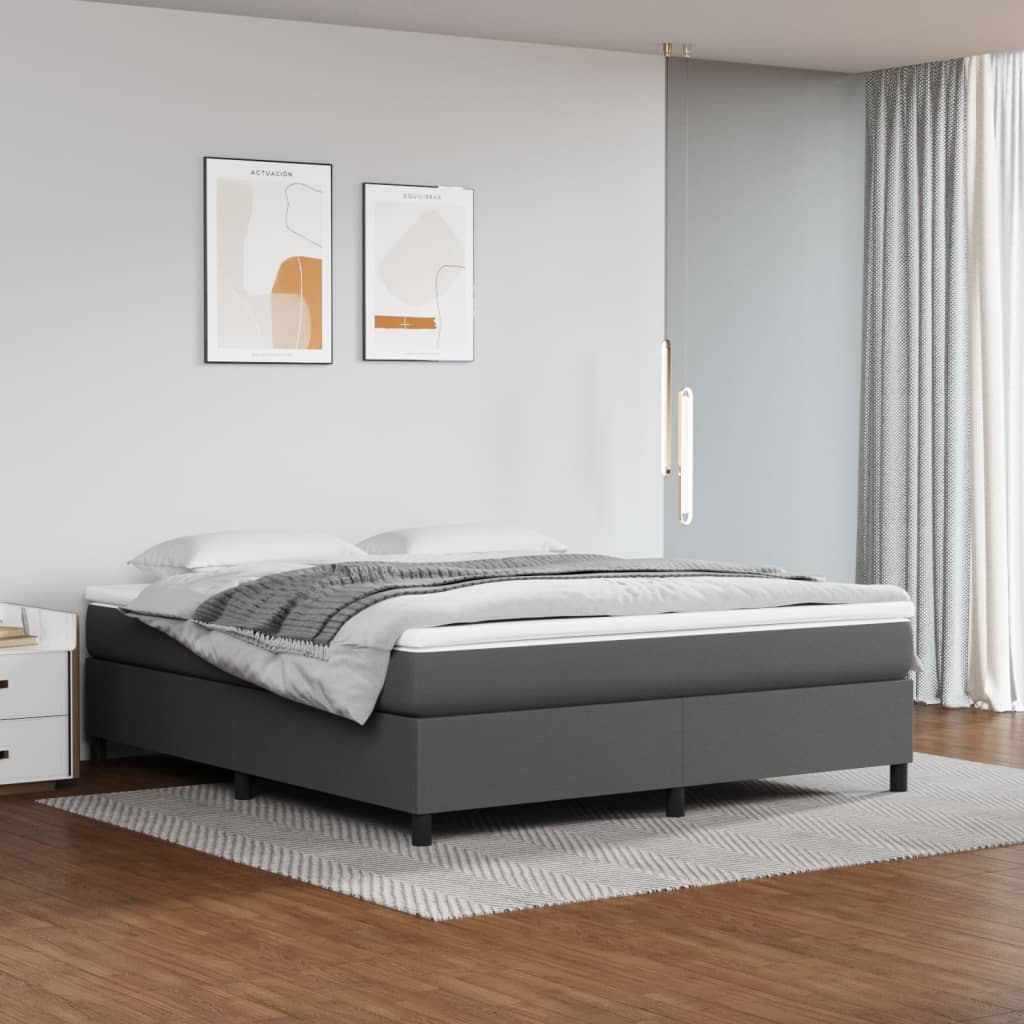 Boxspringframe kunstleer grijs 180x200 cm Bedden & bedframes | Creëer jouw Trendy Thuis | Gratis bezorgd & Retour | Trendy.nl