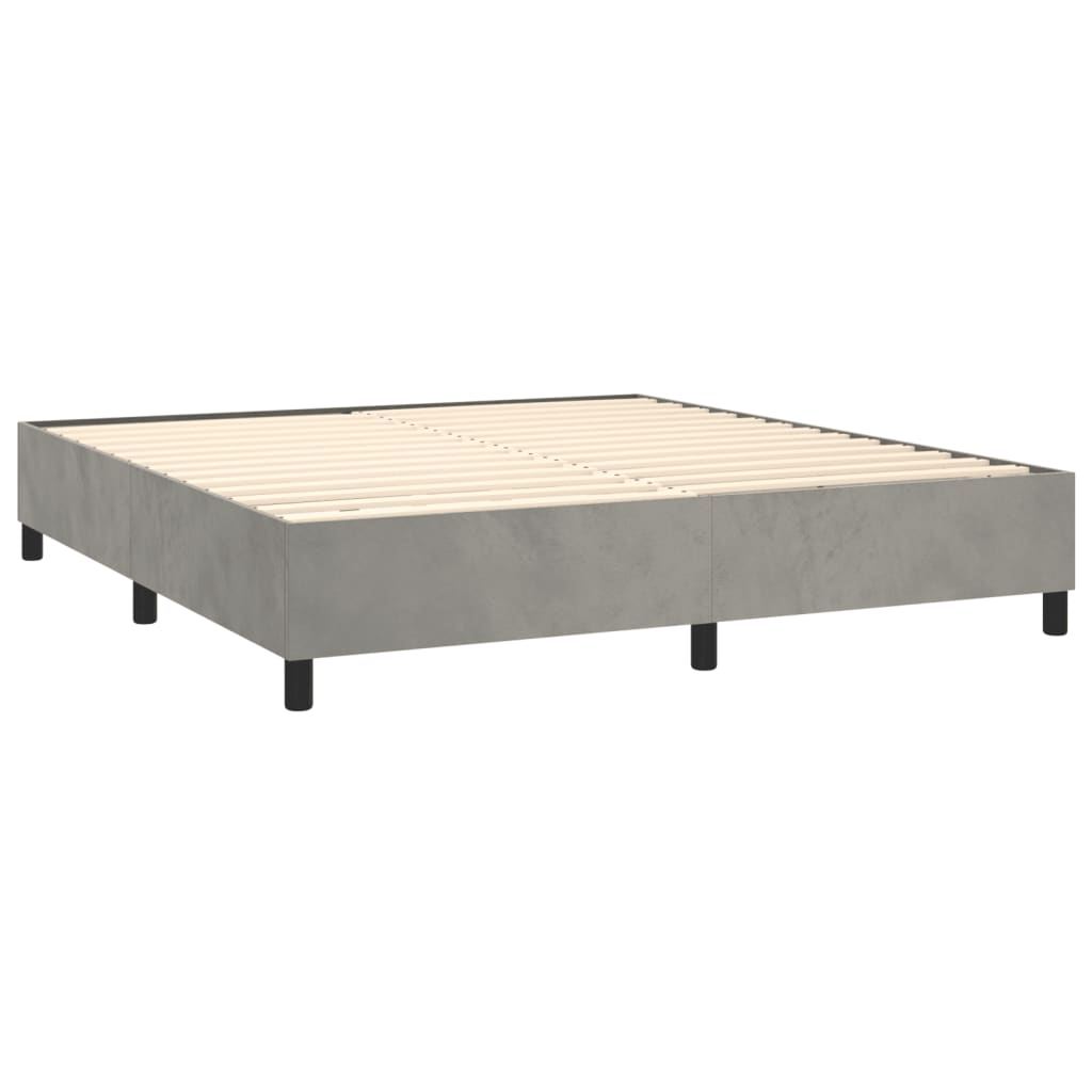 Boxspringframe fluweel lichtgrijs 180x200 cm Bedden & bedframes | Creëer jouw Trendy Thuis | Gratis bezorgd & Retour | Trendy.nl