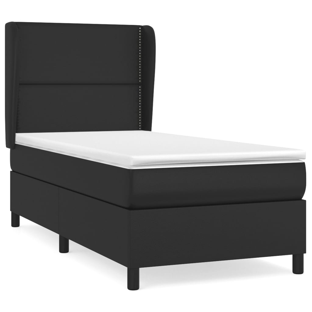 Boxspring met matras kunstleer zwart 90x190 cm Bedden & bedframes | Creëer jouw Trendy Thuis | Gratis bezorgd & Retour | Trendy.nl