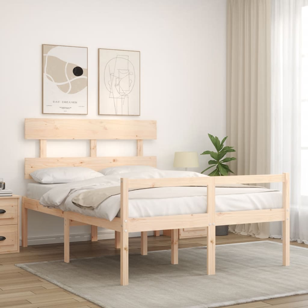 Bedframe met hoofdbord massief hout 140x200 cm Bedden & bedframes | Creëer jouw Trendy Thuis | Gratis bezorgd & Retour | Trendy.nl
