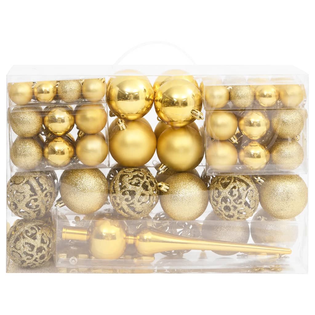 111-delige Kerstballenset polystyreen goudkleurig Decoratie voor feestdagen | Creëer jouw Trendy Thuis | Gratis bezorgd & Retour | Trendy.nl