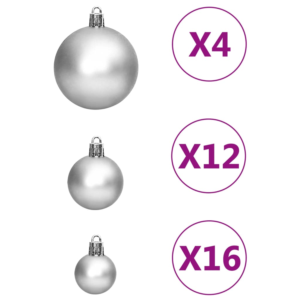 111-delige Kerstballenset polystyreen zilverkleurig Decoratie voor feestdagen | Creëer jouw Trendy Thuis | Gratis bezorgd & Retour | Trendy.nl