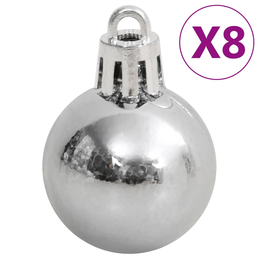 111-delige Kerstballenset polystyreen wit en grijs Decoratie voor feestdagen | Creëer jouw Trendy Thuis | Gratis bezorgd & Retour | Trendy.nl
