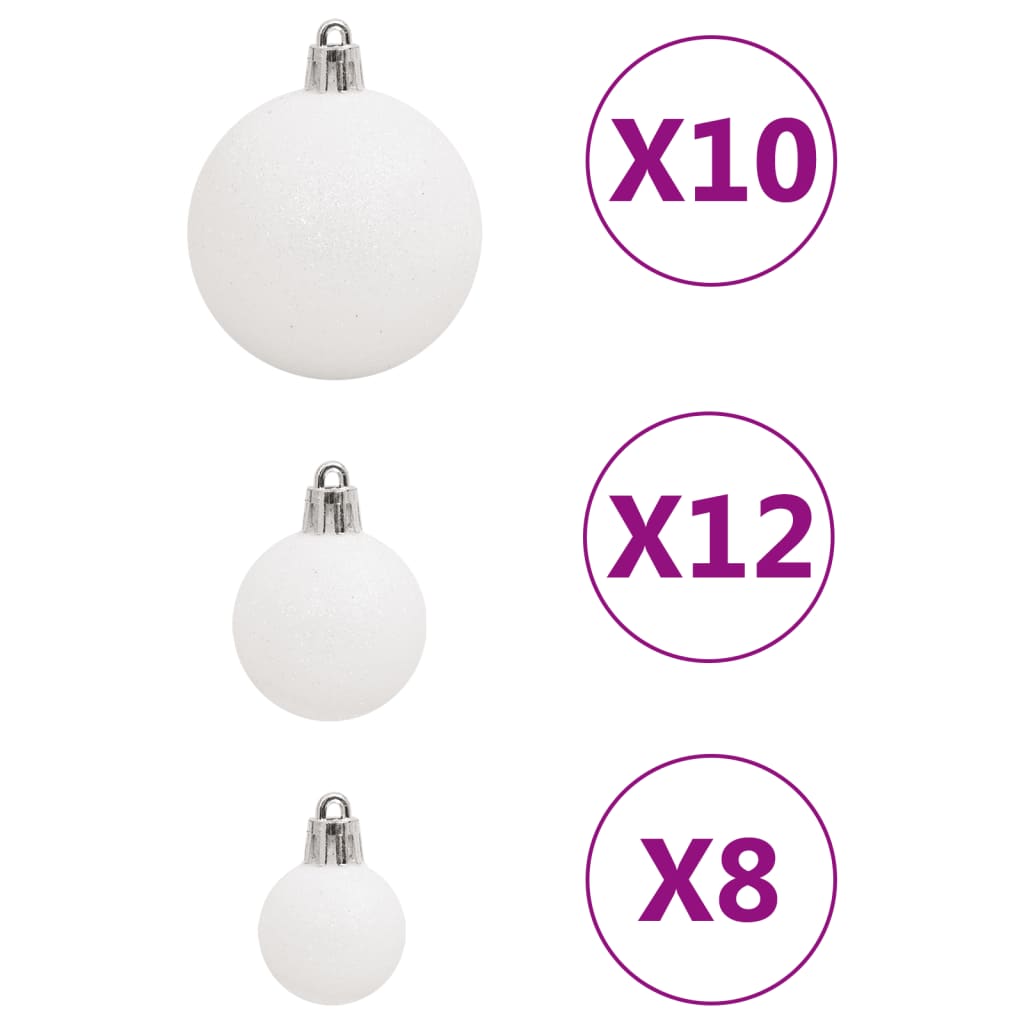 111-delige Kerstballenset polystyreen wit Decoratie voor feestdagen | Creëer jouw Trendy Thuis | Gratis bezorgd & Retour | Trendy.nl