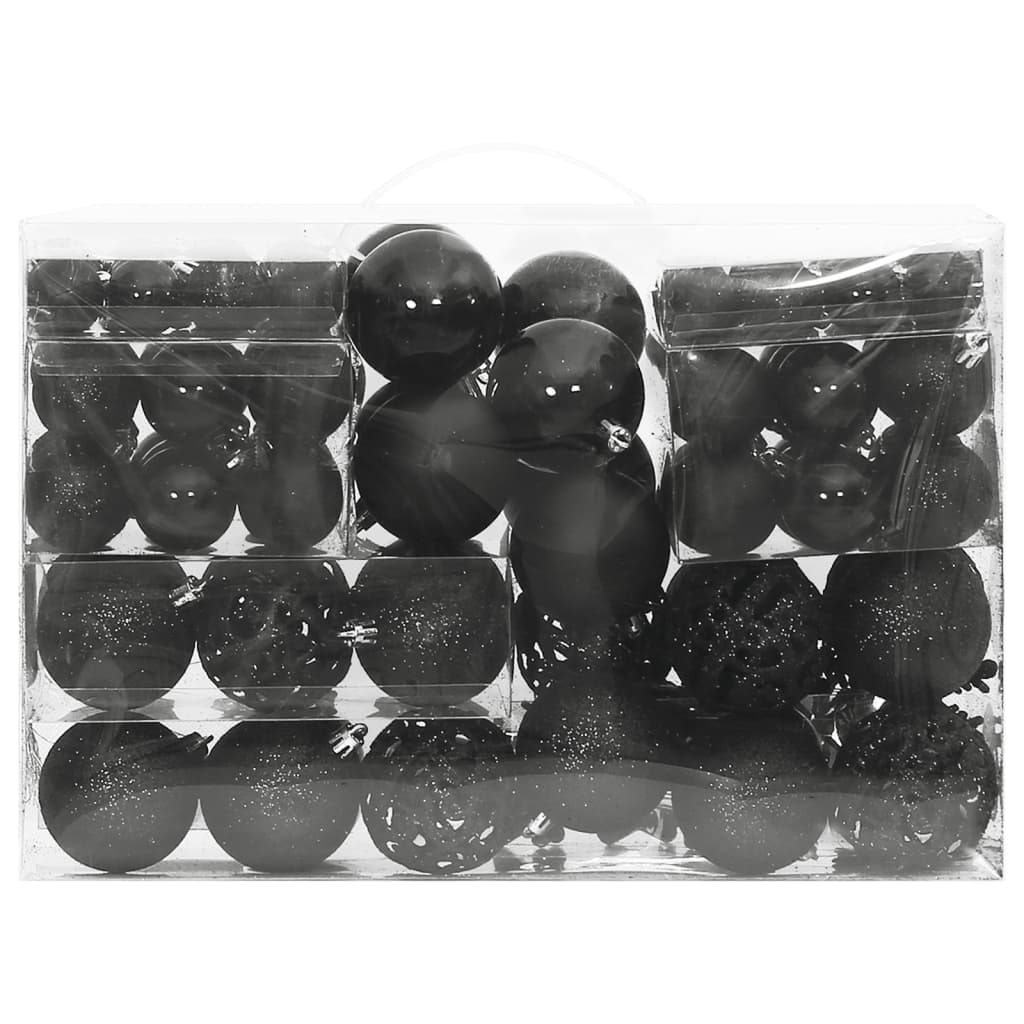 111-delige Kerstballenset polystyreen zwart Decoratie voor feestdagen | Creëer jouw Trendy Thuis | Gratis bezorgd & Retour | Trendy.nl