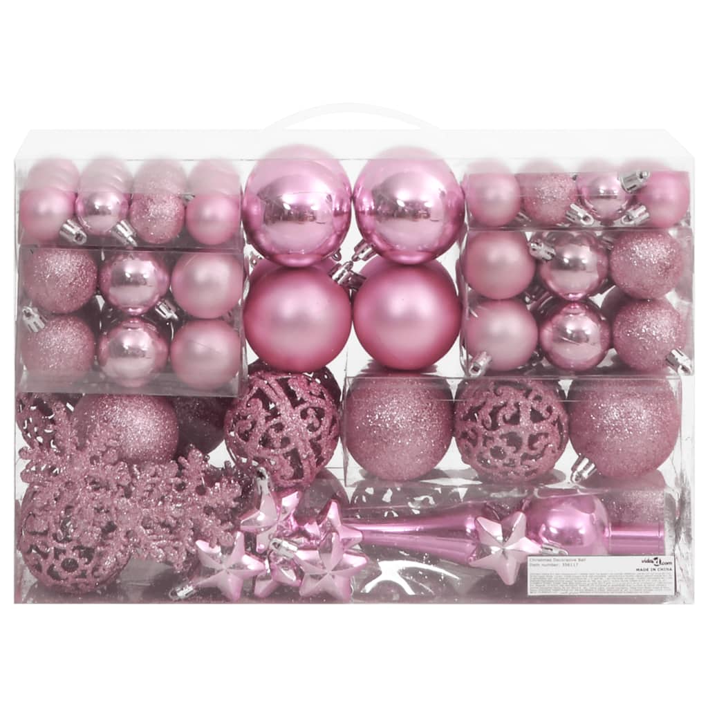 111-delige Kerstballenset polystyreen roze Decoratie voor feestdagen | Creëer jouw Trendy Thuis | Gratis bezorgd & Retour | Trendy.nl