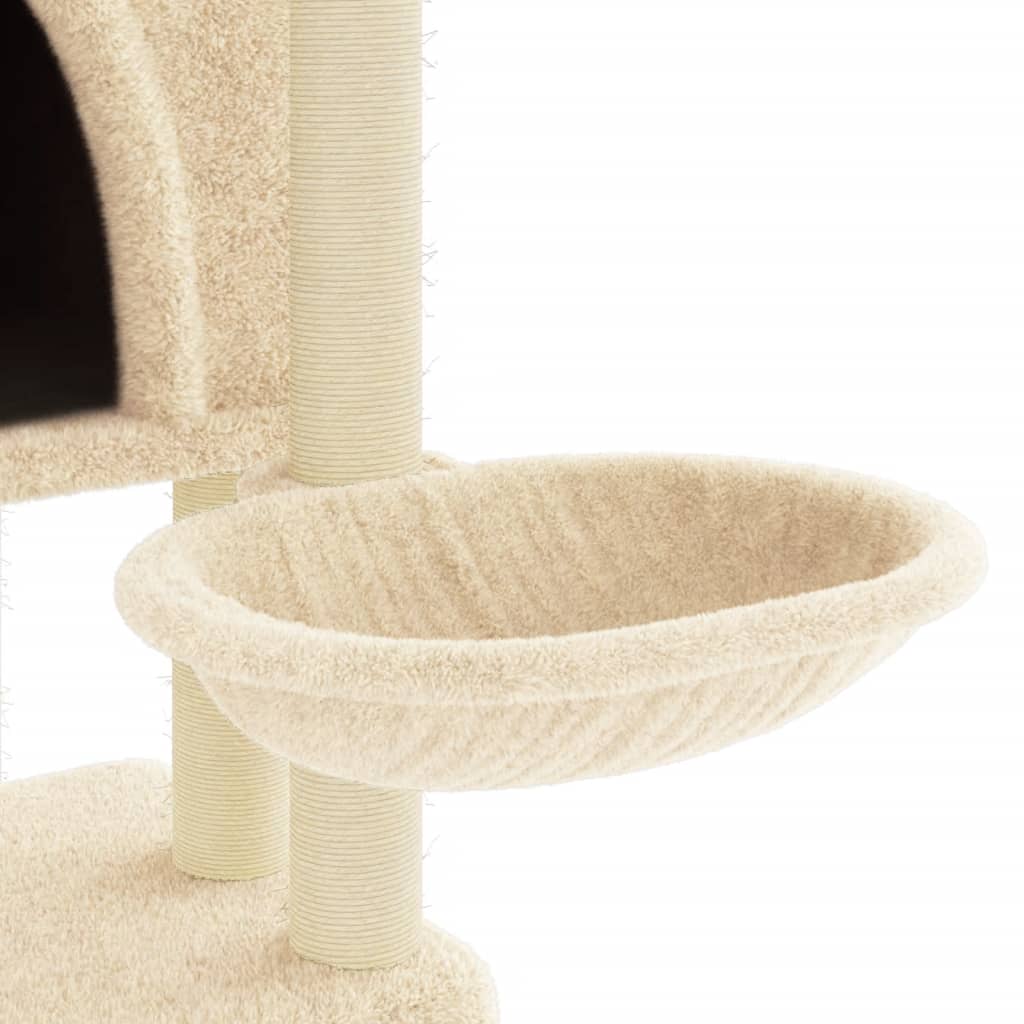 Kattenmeubel met sisal krabpalen 180 cm crèmekleurig Kattenmeubels | Creëer jouw Trendy Thuis | Gratis bezorgd & Retour | Trendy.nl