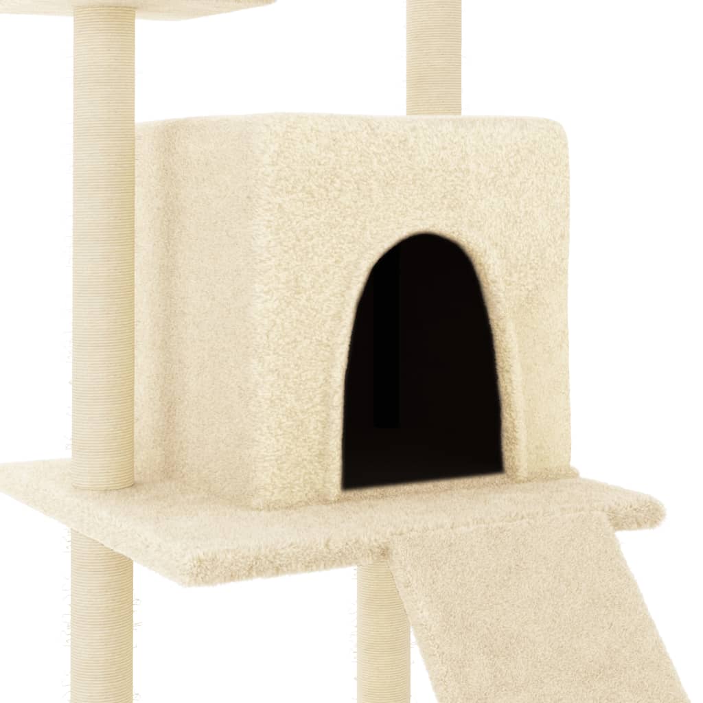Kattenmeubel met sisal krabpalen 110 cm crèmekleurig Kattenmeubels | Creëer jouw Trendy Thuis | Gratis bezorgd & Retour | Trendy.nl